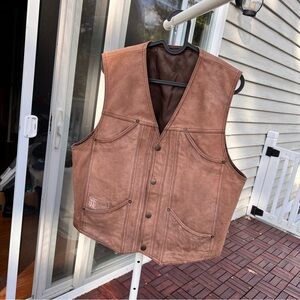 vintage leather vest men size S